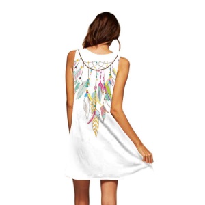 Robe décolletée sans manches avec col rond