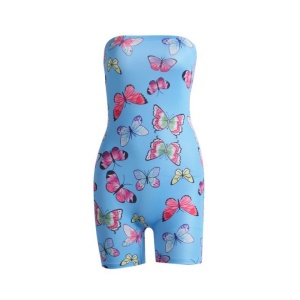 Combinaison mini pour femme sans manche et décolletée