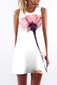 Robe avec col rond et bustier