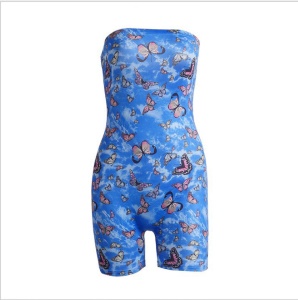 Combinaison mini pour femme sans manche et décolletée