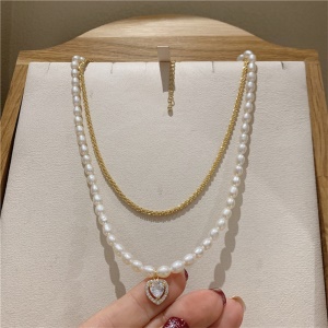 Collier de perle pendentif en cœur