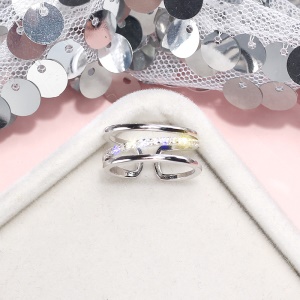 Bague ouvert réglable style croisé simple