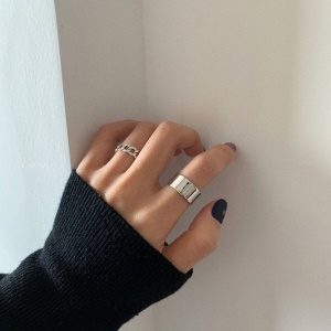 Ensemble de bagues en métal plaqué avec de l'or véritable
