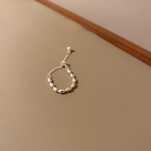 Bague en argent à chaîne souple et réglable