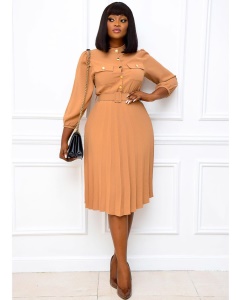 Robe semi  longue bas plissé