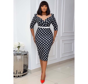 Robe grande taille x1 + ceinture x1 coupe slim