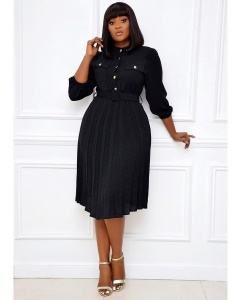Robe semi  longue bas plissé
